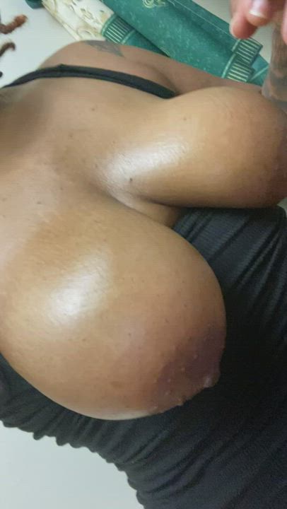 Areolas Big Tits Blowjob Ebony Nipple Nipples Tits gif