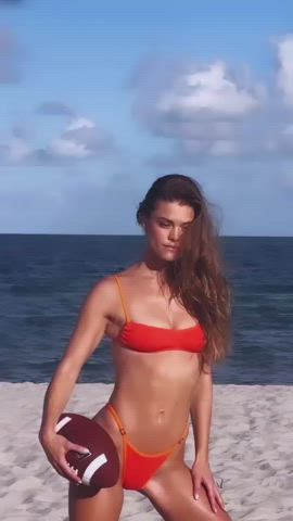 ass bikini brunette celebrity cleavage model natural tits nina agdal small tits gif