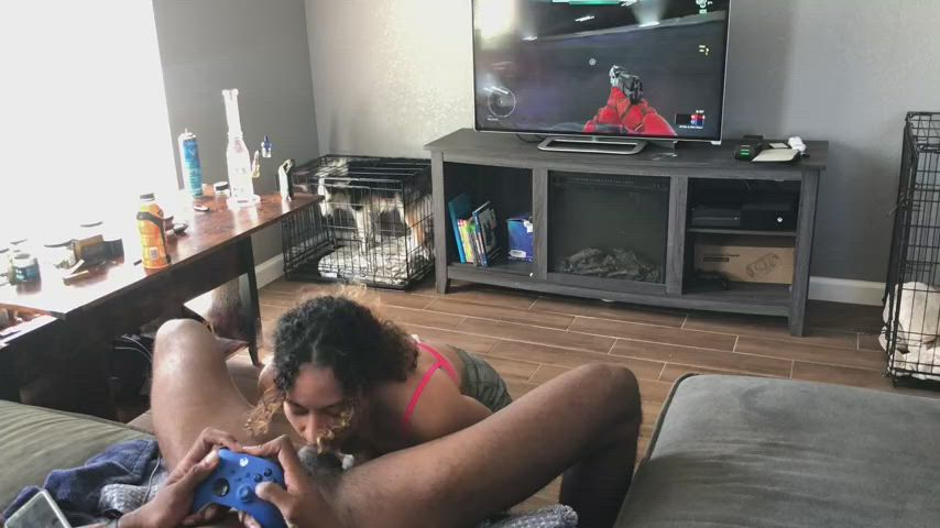 BBC Blowjob Ebony r/NSFWFunny gif