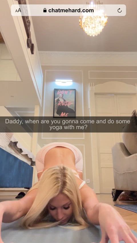 blonde step-daughter tease gif