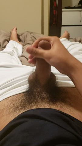 gay hairy cock jerk off male masturbation mexican moaning solo teen thick cock gif