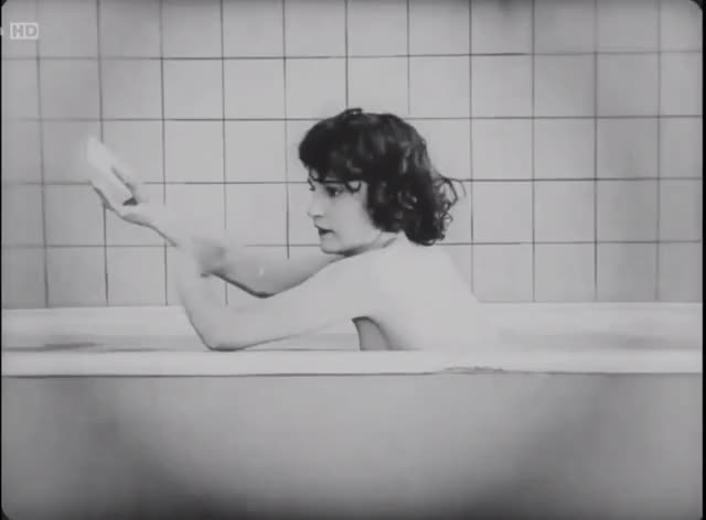 Sybil Seely takes a bath - "One Week" (1920)