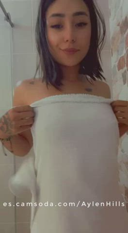 bathroom body camsoda camgirl naked sensual tease teasing towel gif