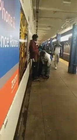 sucking dick on subway platform