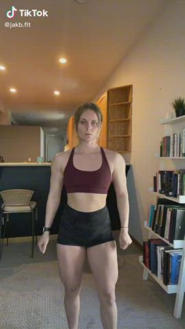 Fitness Muscular Girl TikTok gif