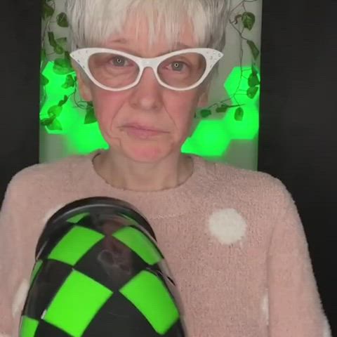 costume granny white girl gif