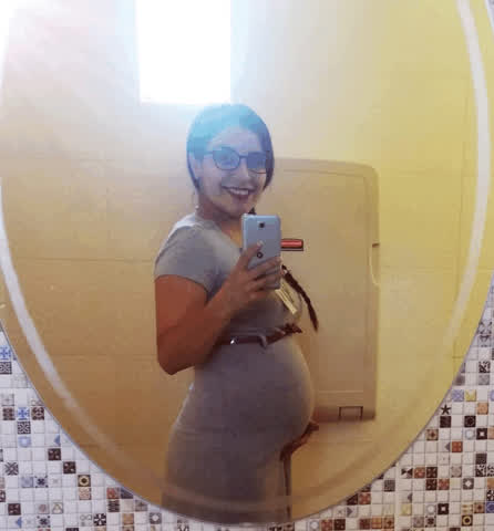 clothed pregnant selfie gif