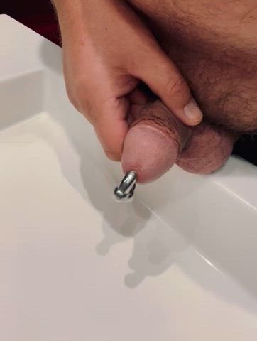 pee peeing piss pissing bisexual-male gay male-pissing gif