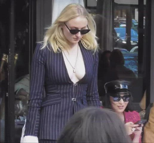 british cleavage sophie turner gif