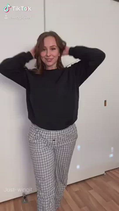 Amateur Busty TikTok Undressing gif