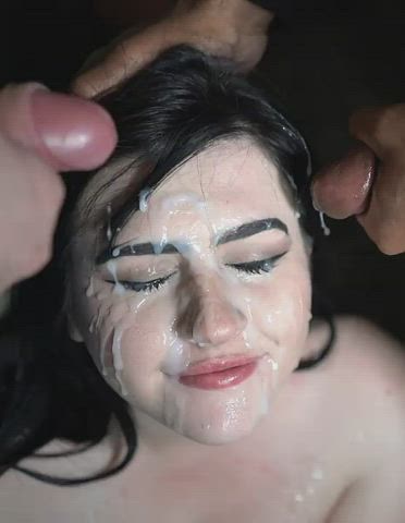 brunette cum cumshot discipline domination facial hardcore submissive gif