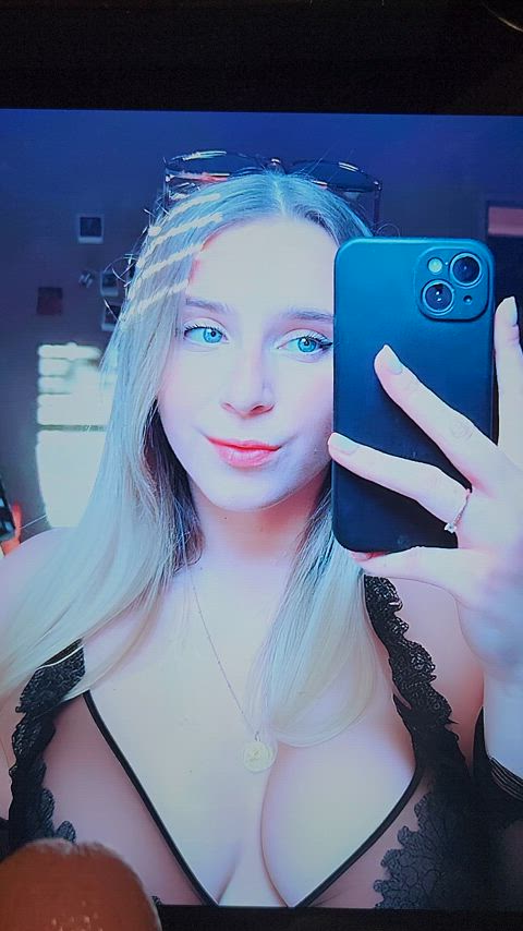 blonde blue eyes cum cute girls mirror selfie teen tits tribute covered-in-cum cum-tributes