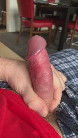 Jerking my uncut cock