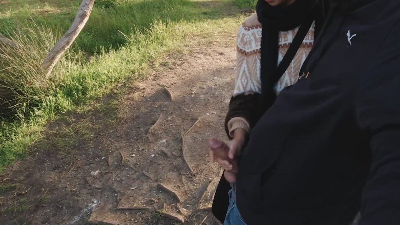 Handjob Outdoor Public gif