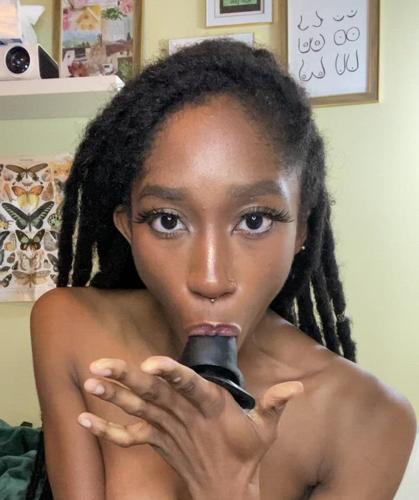 Blowjob Deepthroat Ebony gif