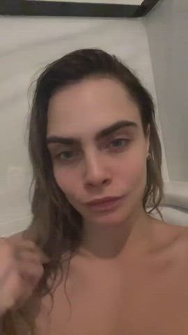 cara delevingne celebrity naked shower gif