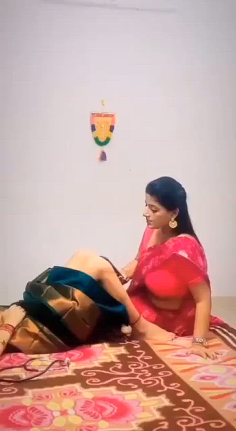 bisexual desi indian lesbian married couple pussy saree gif