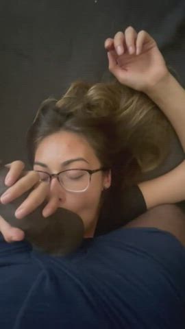 bbc balls sucking glasses interracial latina pov sucking gif