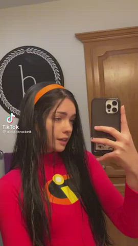 Brunette Cosplay TikTok gif