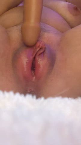 clit clit pump close up dildo masturbating puffy pussy lips squirting gif