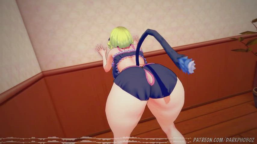 3D Big Ass Big Tits Blonde Blue Eyes Cosplay Hentai Riding Short Hair gif