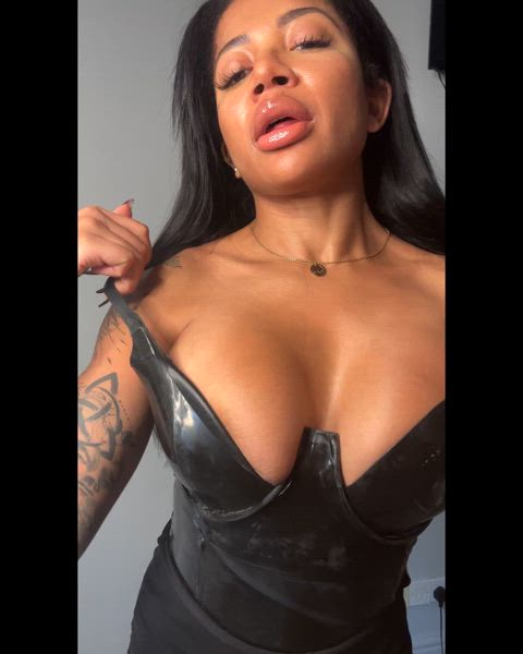 big tits dominatrix domme ebony femdom findom goddess latex onlyfans gif