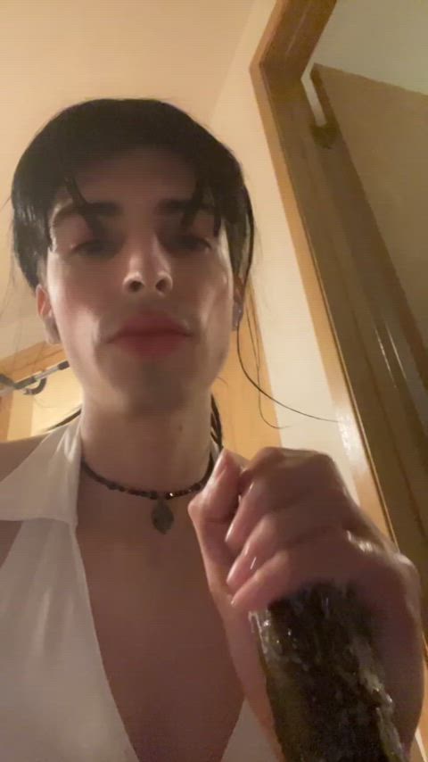 bbc bbc slut blowjob cock worship latina sissy sissy slut solo gif