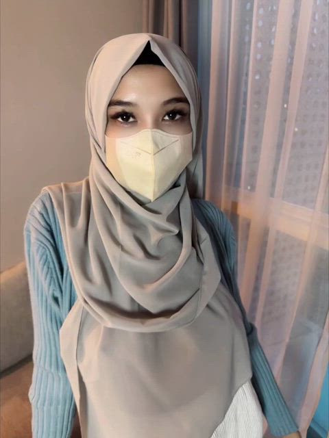 asian hijab sexy bigger-than-you-thought tik-tok titty-drop twerking gif