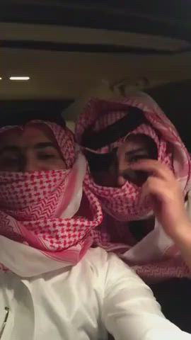 Saudi Escort with Sheik in a Car