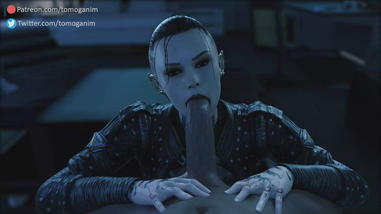 3D Animation Blowjob Deepthroat gif