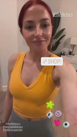 redhead selfie small tits yoga pants gif