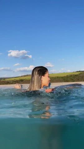 Blonde Brazilian Pool Wet gif