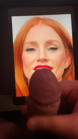 celebrity cum cumshot jessica chastain tribute gif