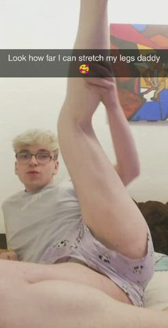 femboy gay stretching gif