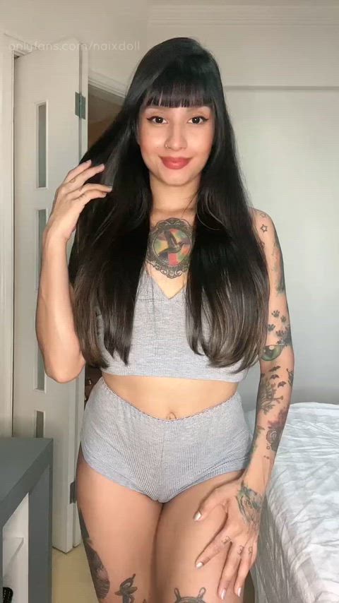 ass dancing latina tanned tattoo tattooed tiktok twerking gif