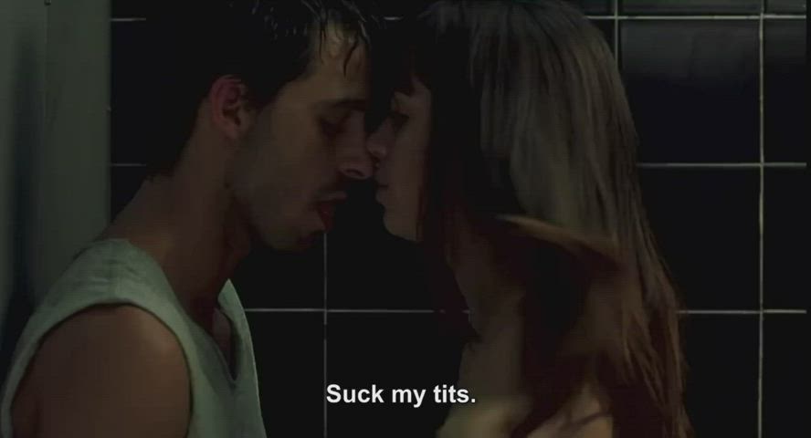 ana de armas celebrity sensual sex submissive sucking sucking tits gif