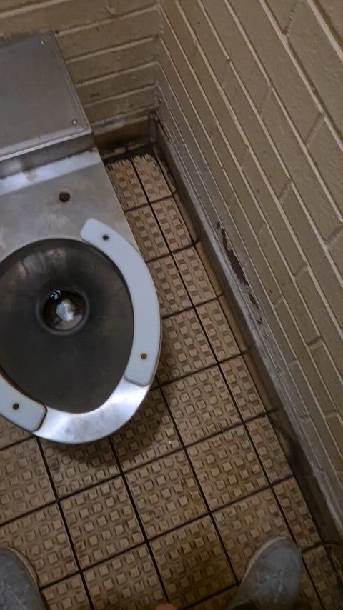 amateur cock pee peeing piss pissing public toilet gif