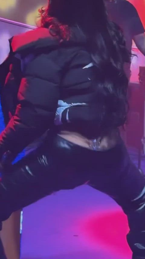 brazilian celebrity dancing ebony leather thong twerking gif