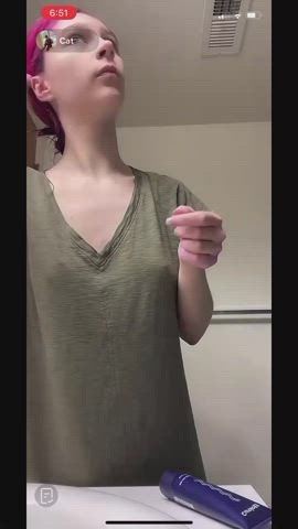 accidental big tits nipple nipslip tiktok tits gif