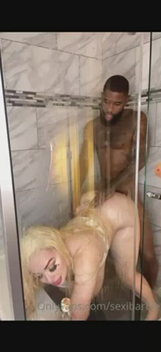 BBC Fake Ass Fake Tits Fuck Machine Shower gif