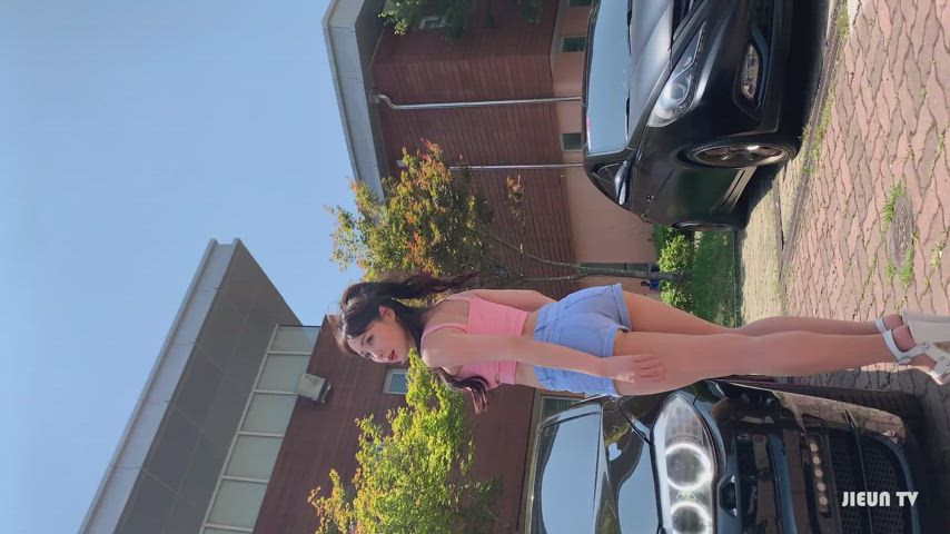 asian car cute korean model gif