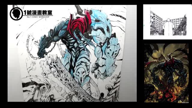 一號漫畫教室~Darksiders/水彩畫/一畫就1個月了~