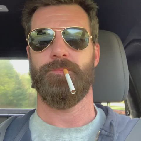 beard daddy smoking gif