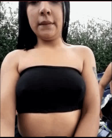 Boobs Latina Nipple Piercing Outdoor Tits Venezuelan gif