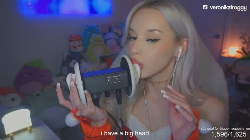 asmr blonde tongue fetish gif