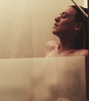 Horny Yvonne Strahovski masturbating in the shower