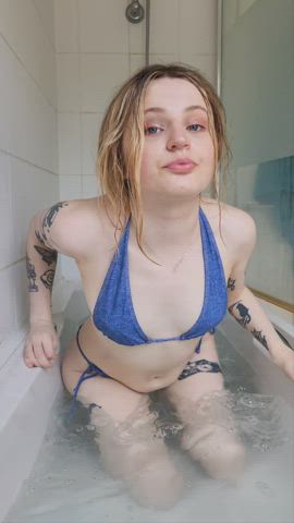 Bath Bathtub Bikini British Tattoo gif