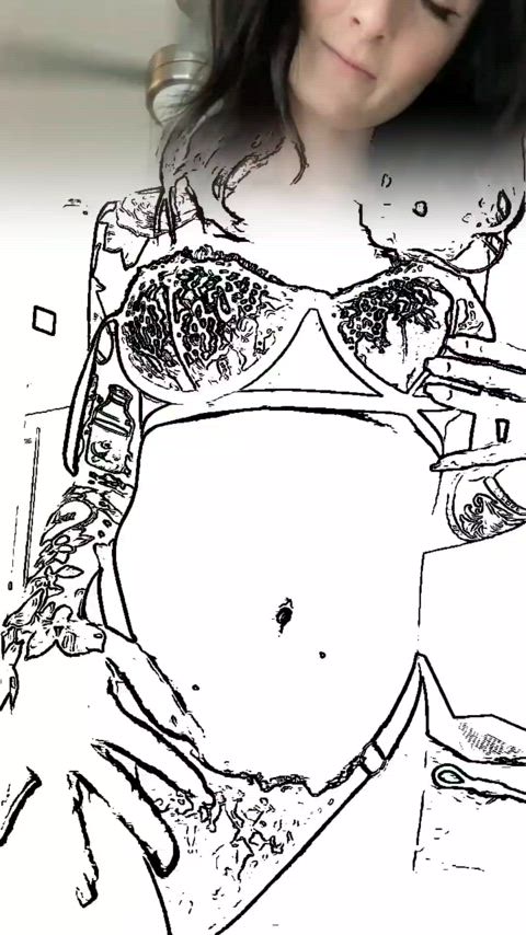 censored beta lingerie tattoo tease gif