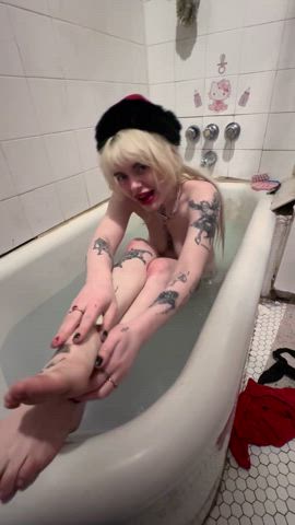 bath bathtub feet foot foot fetish innocent russian shower slut tease gif