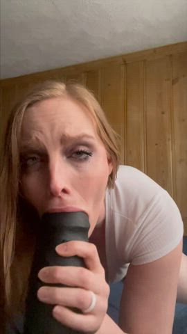 bbc blonde dildo hotwife huge dildo onlyfans slut gif